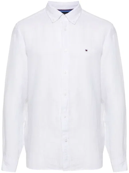 Ленена риза Tommy Hilfiger бяло