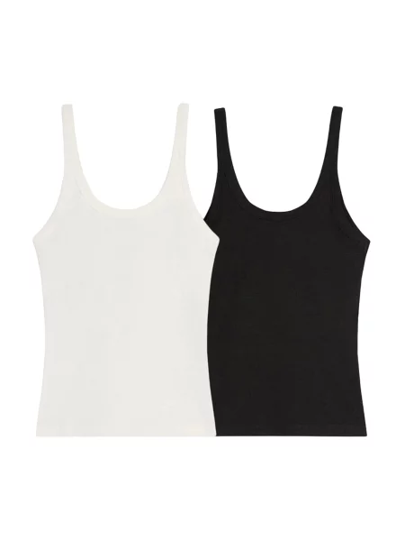 Bershka Top negru alb