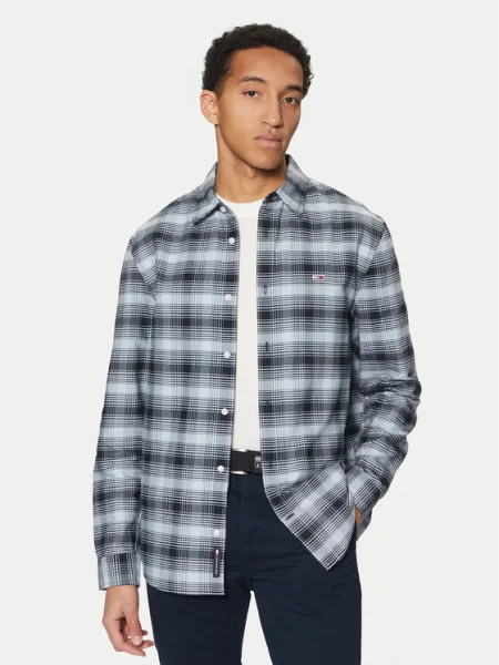 Tommy Jeans Cămașă Check Oxford albastru
