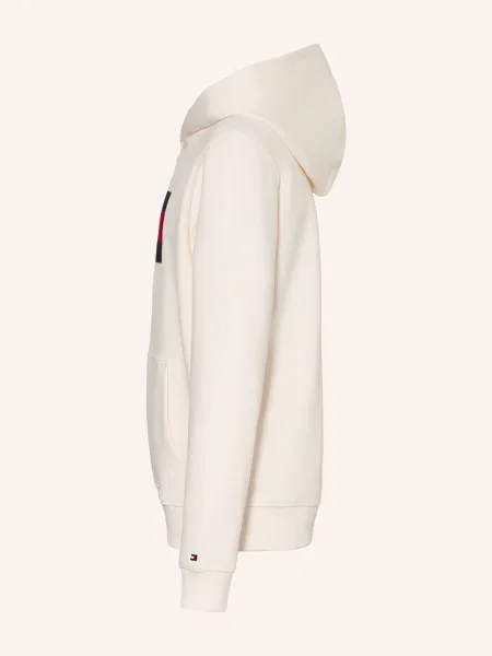 Tommy Hilfiger Mikina S Kapucí krémová / červená / tmavě modrá bílá