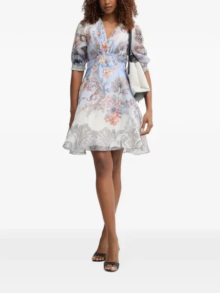 Rochie mini Hale Bob cu model floral cu imagine albastru