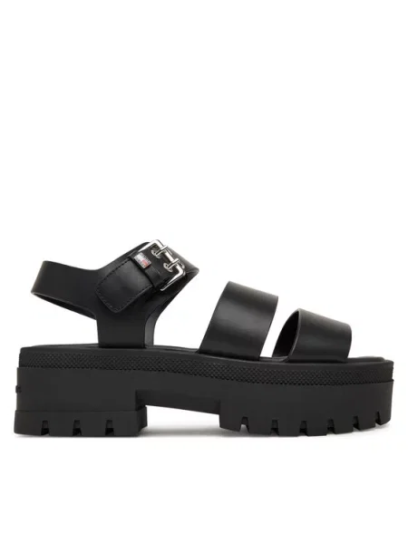 Tommy Jeans Сандали Tjw Straps Leather Max Sandal черен