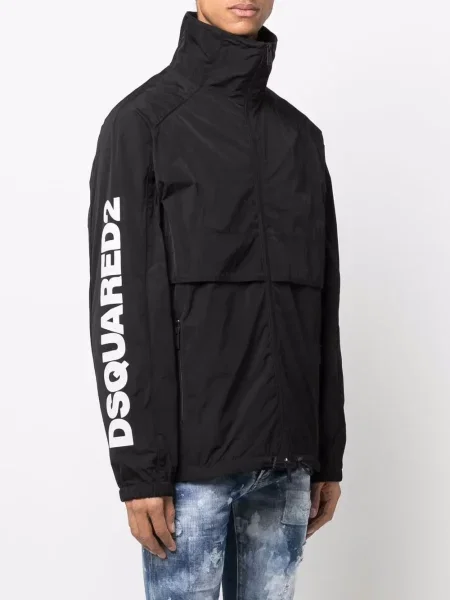 Płaszcz Dsquared2 z nadrukiem czarny