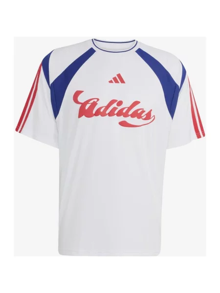 Koszulka z krótkim rękawem adidas House of Tiro czysty czerwony niebieski M biały
