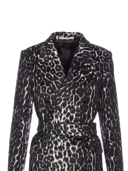 Palton Tagliatore cu imagine cu model leopard negru