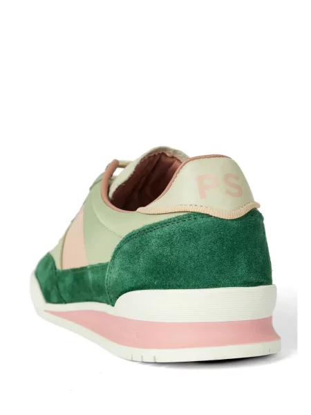 Sneakerși Paul Smith din piele de căprioară verde