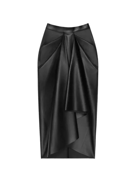 Fustă din piele Givenchy drapată negru