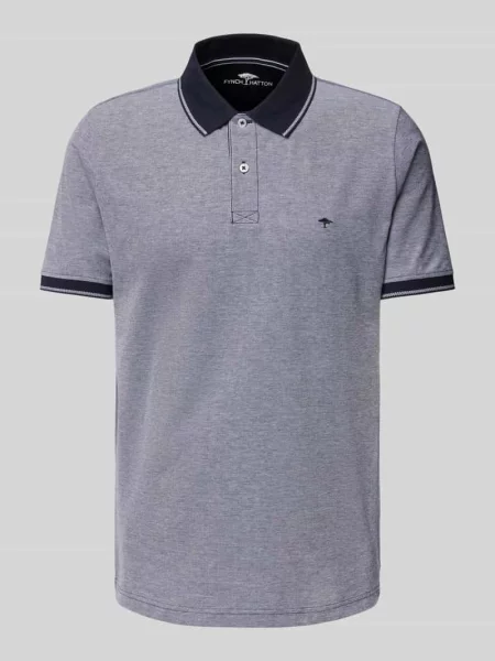 Koszulka polo o kroju regular fit z wyhaftowanym logo Fynch-hatton granatowe