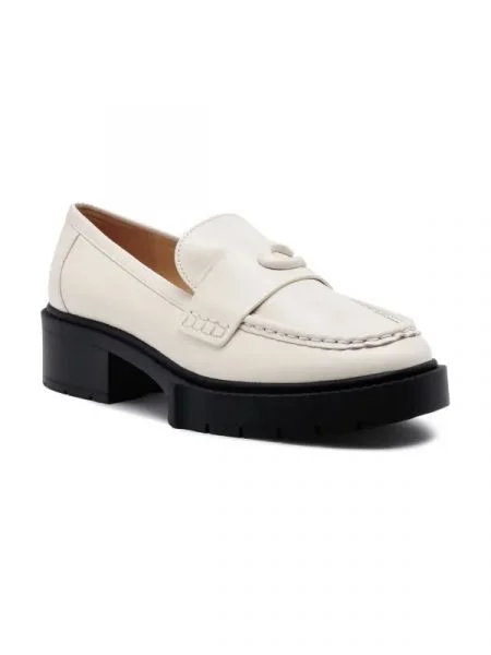 Coach De piele pantofi loafer LEAH bej