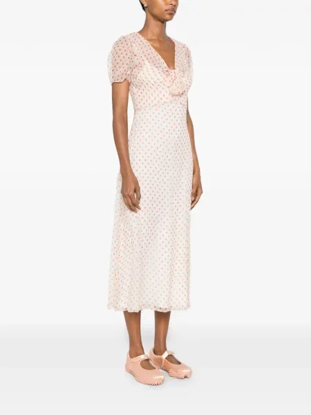 Rochie N°21 de mătase cu buline alb