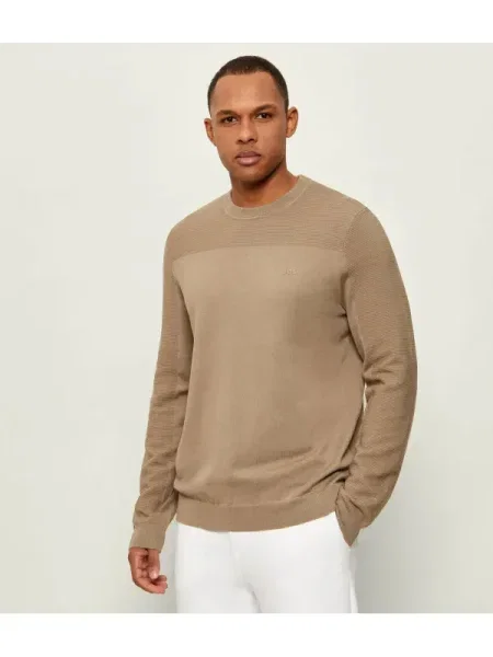 BOSS GREEN Pulover KN_Momentum-X CN cu adaos de lână bej