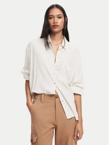 Desigual Cămașă Butterfly alb