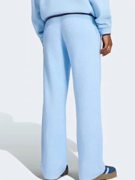 Adidas Originals pantaloni de trening pentru femei cu amestec de lână Essentials albastru