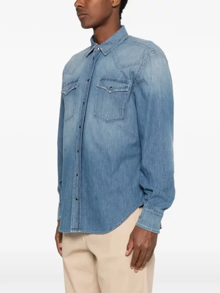 Košile Dondup s kapsami na rukávech modrá