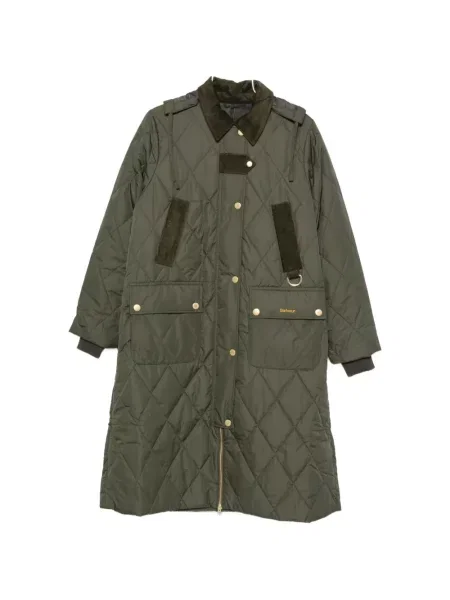 Palton Barbour cu glugă verde
