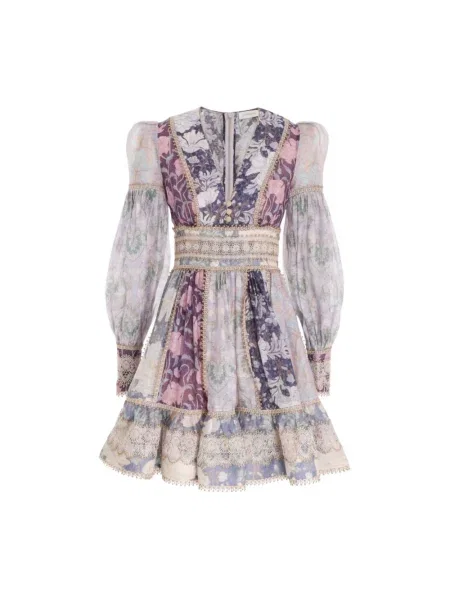 Sukienka mini Zimmermann koronkowa fioletowa