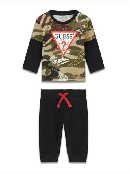 Guess Set bluză și pantalon negru