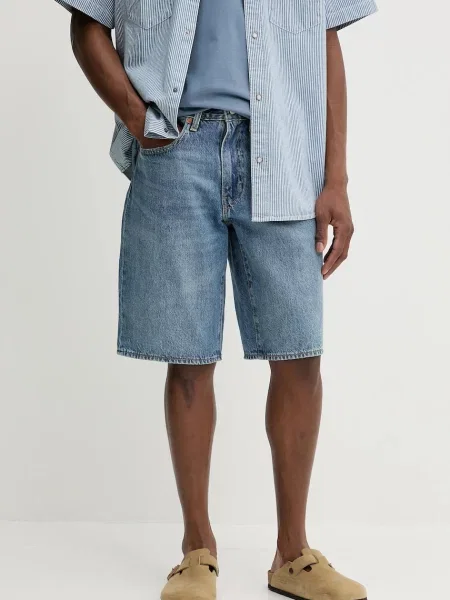 Levi's pantaloni scurți jeans BAGGY SHORTS albastru
