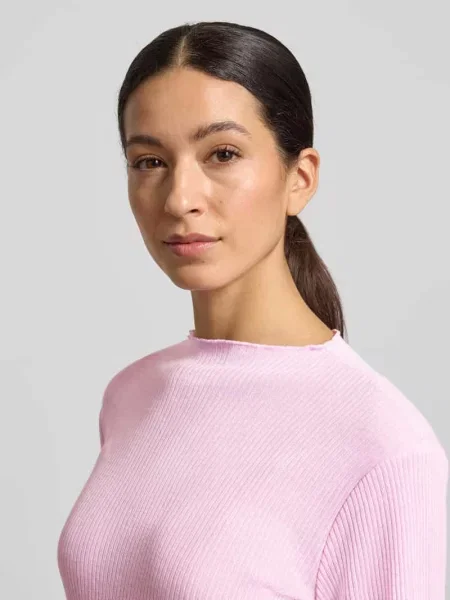 Bluzka z długim rękawem o kroju slim fit z dodatkiem S.oliver Red Label