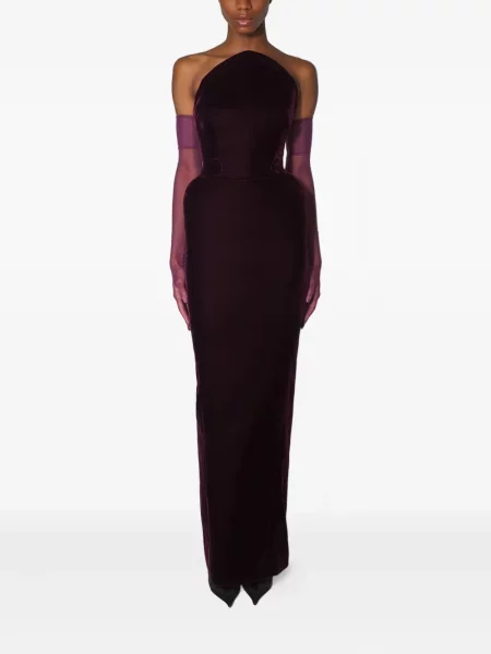 Rochie maxi Mugler fără bretele roșu