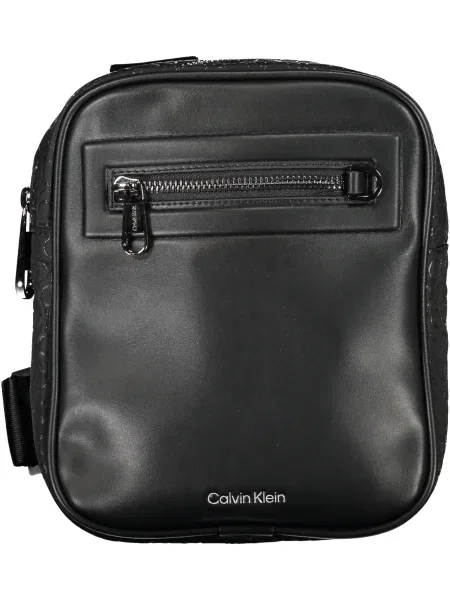 Geantă Calvin Klein cu bretele cu autograf negru