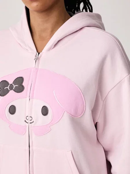Converse kifordítható pulóver női pamuttal x HELLO KITTY rózsaszín