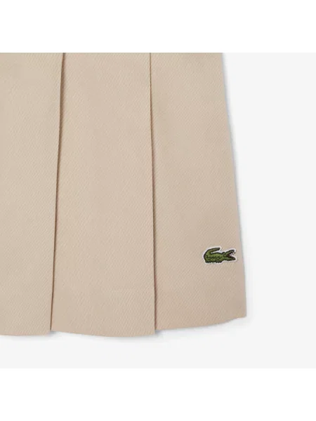 Lacoste Krótka Plisowana Spódnica Z Elastycznej Bawełny beżowa