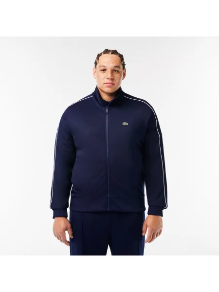 Lacoste Kurtka Dresowa Paris Piqué Z Zamkiem Błyskawicznym Z Przodu granatowa