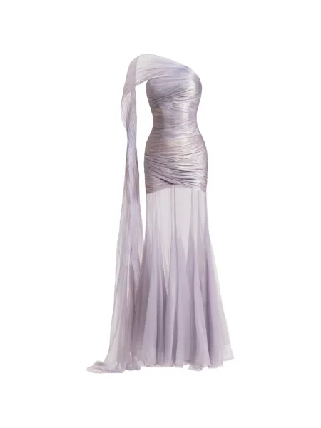 Rochie maxi Maria Lucia Hohan cu un umăr gol violet