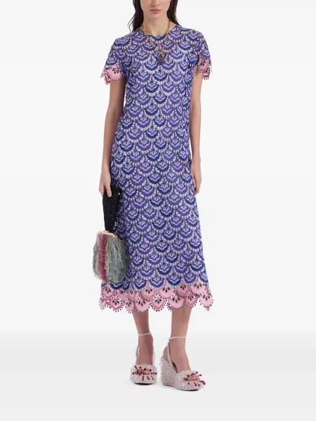 Rochie midi La Doublej până la genunchi de costum albastru
