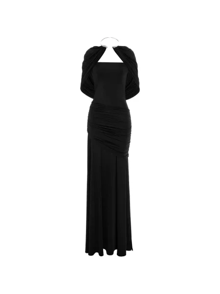 Rochie maxi V:pm Atelier cu volane drapată negru