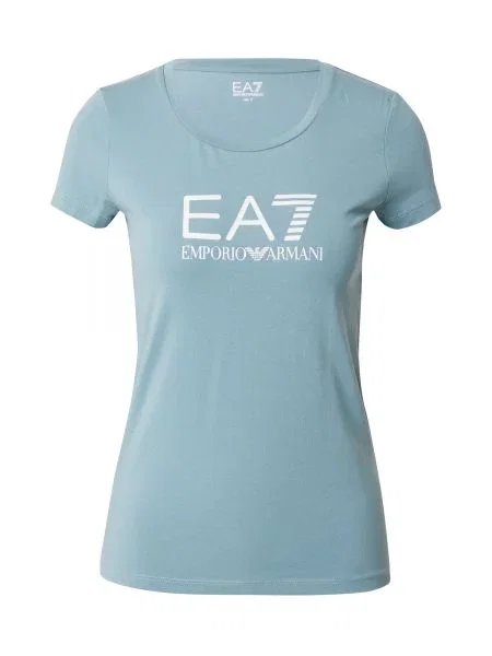 Emporio Armani Tricou Shiny albastru porumbel alb