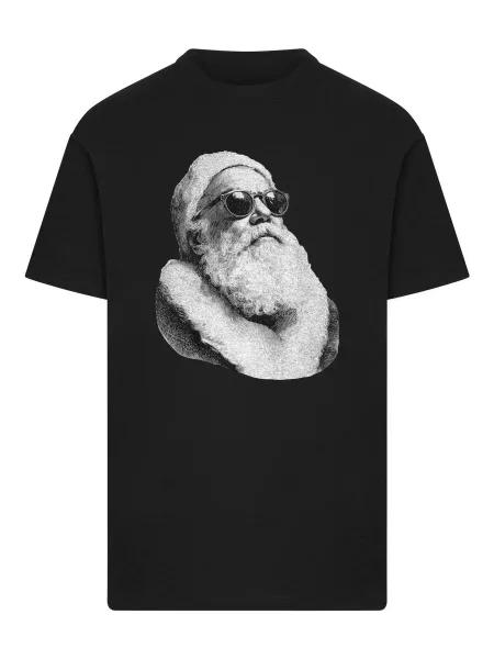 Mister Tee Tricou Cool Santa gri / gri deschis negru