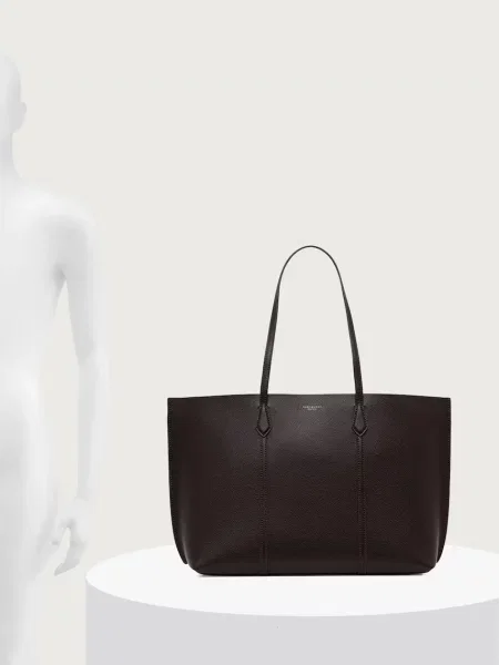 Bőr shopper táska Tory Burch barna