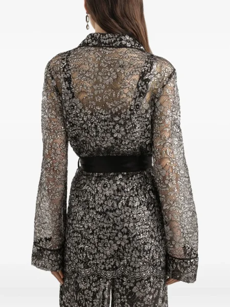 Риза Dolce & Gabbana на цветя с дантела черно