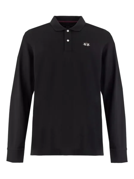 Polo La Martina cu broderie negru