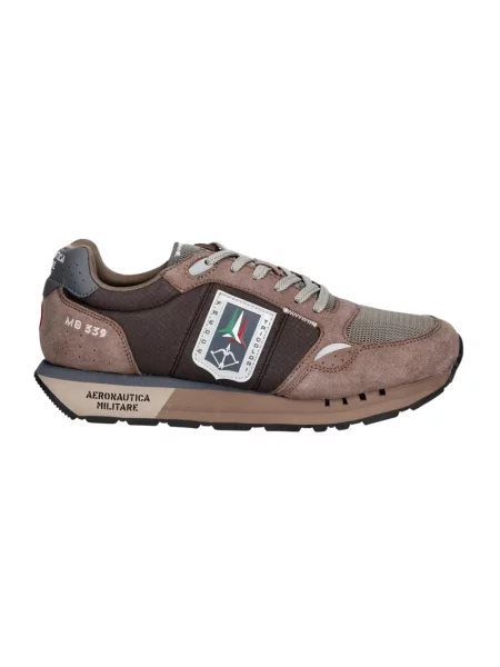 Sneakersy Aeronautica Militare brązowe