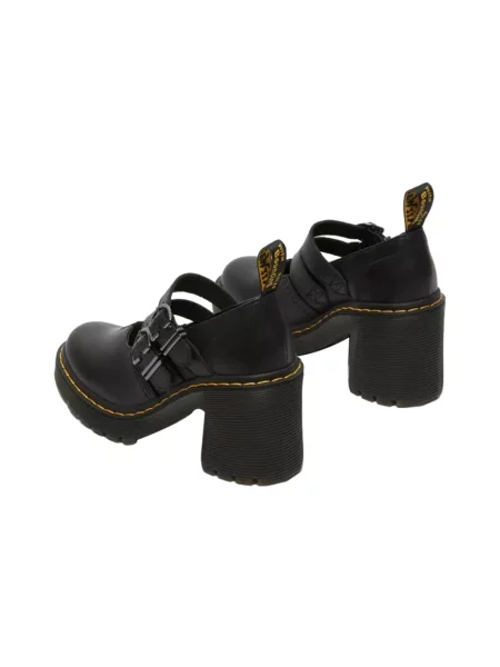 Czółenka Dr. Martens skórzana na wysokim obcasie retro czarna