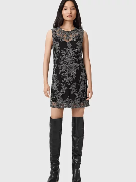 Платье мини Allsaints черное