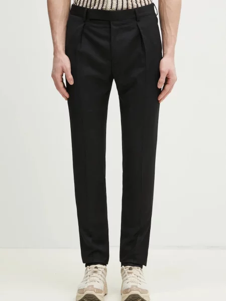 Vlněné kalhoty Paul Smith ve střihu cargo černá