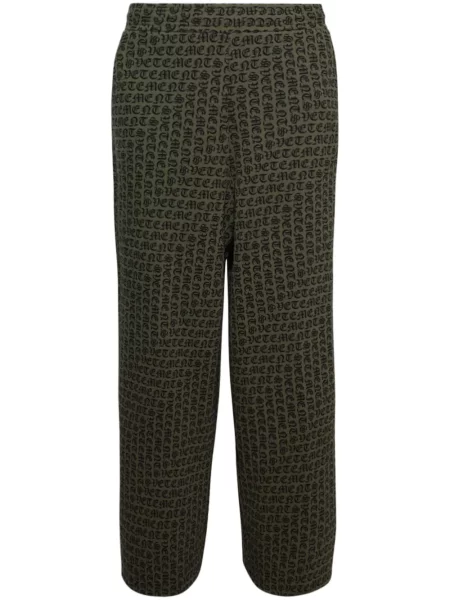Pantaloni Vetements cu imagine cu picior lat verde