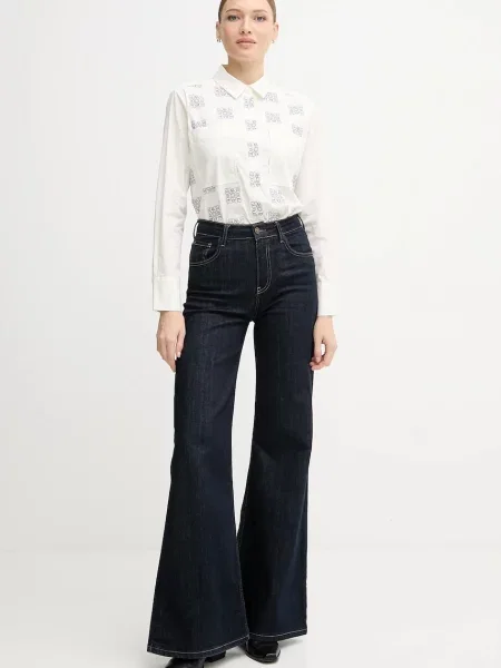 Классическая ошейниковый рубашка Mos Mosh бежевая