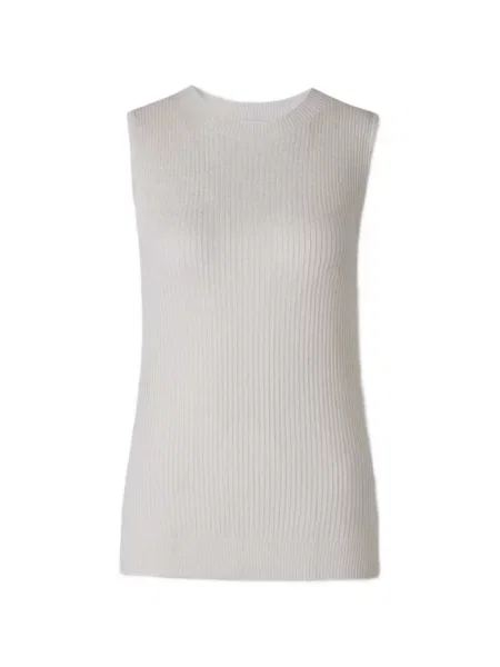 Top Peserico fără mâneci tricotate alb