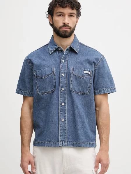 Denim srajca Calvin Klein modra