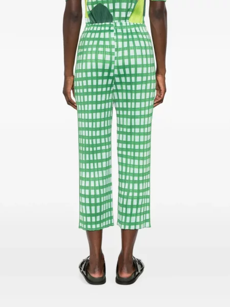 Decupat pantaloni Pleats Please Issey Miyake verde