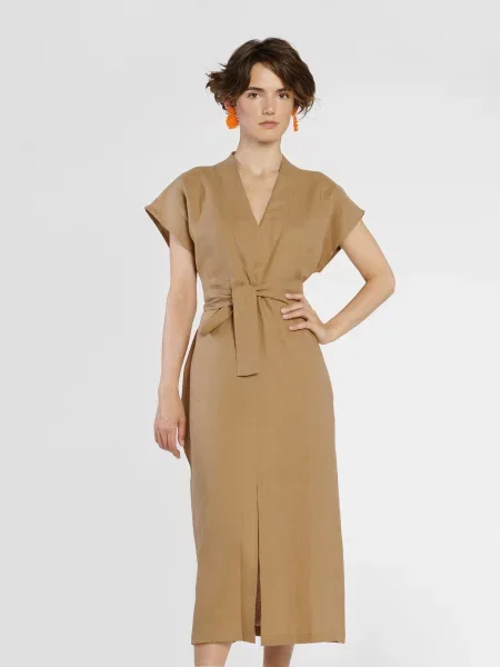 Arber Сукня міді Льон бежевий