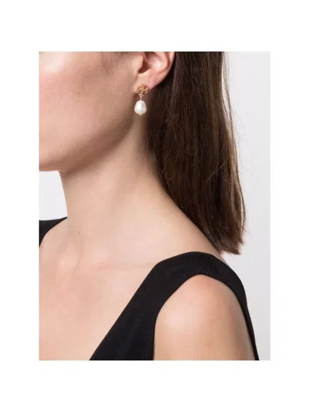 Tory Burch Kolczyki KIRA PEARL DROP żółte
