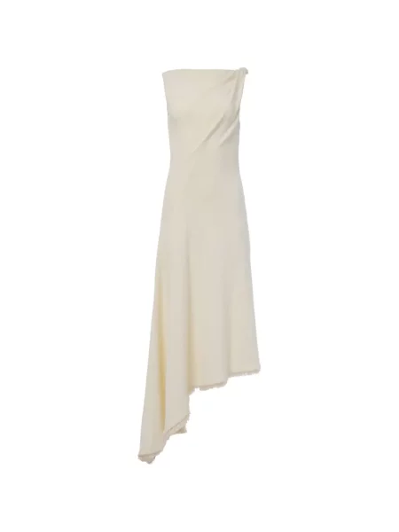 Rochie midi Monse asimetrică alb
