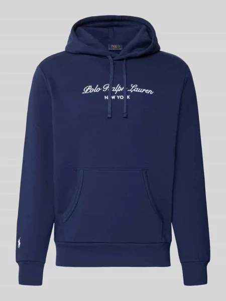 Bluza z kapturem o kroju relaxed fit z mieszanki bawełny Polo Ralph Lauren granatowa
