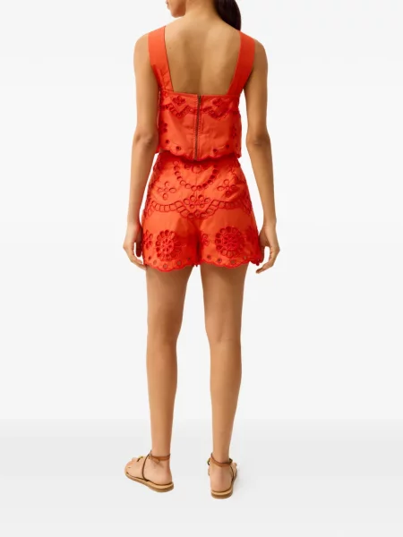 Top Marie Oliver cu broderie portocaliu